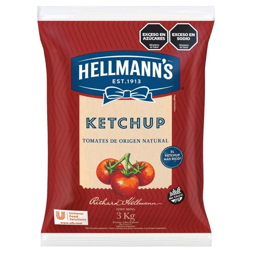 HELLMANNS KETCHUP C/TOMATE BOLSA 3KG