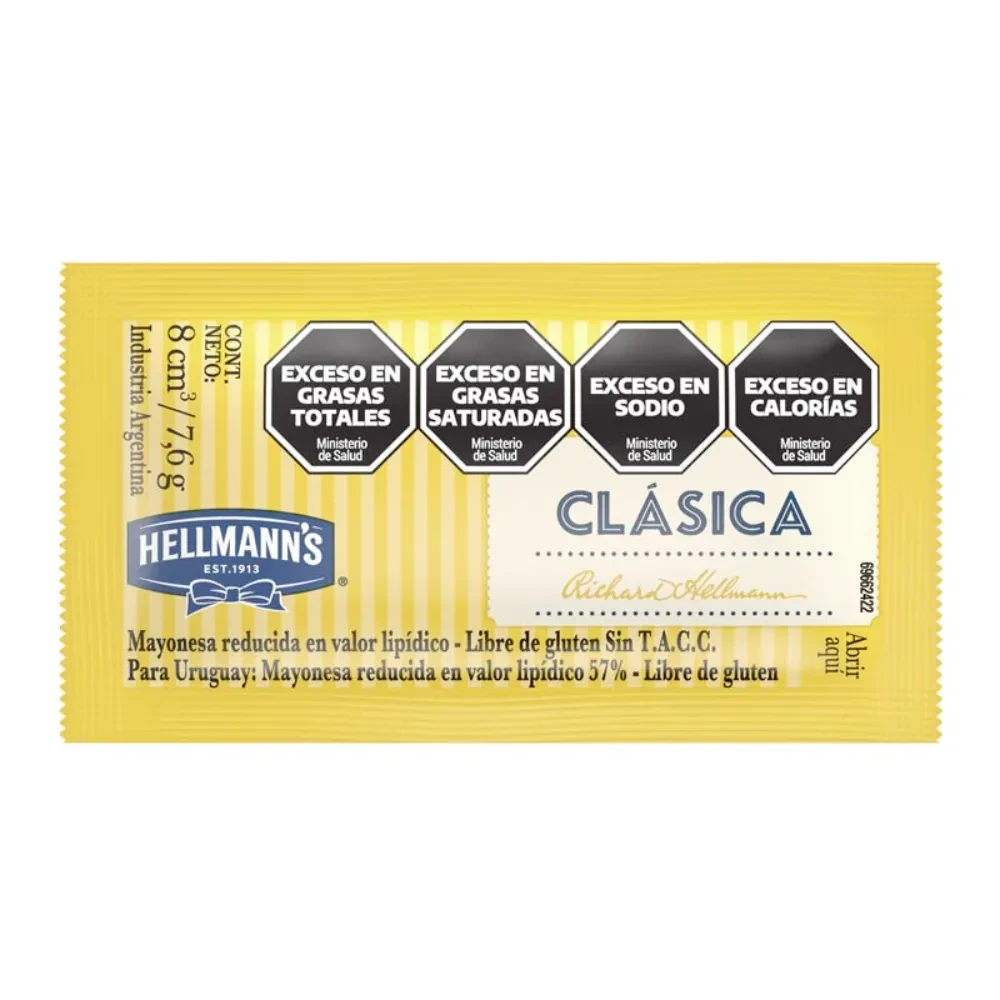 HELLMANNS MAYONESA CLASICA SACHET PP 196X7.6G