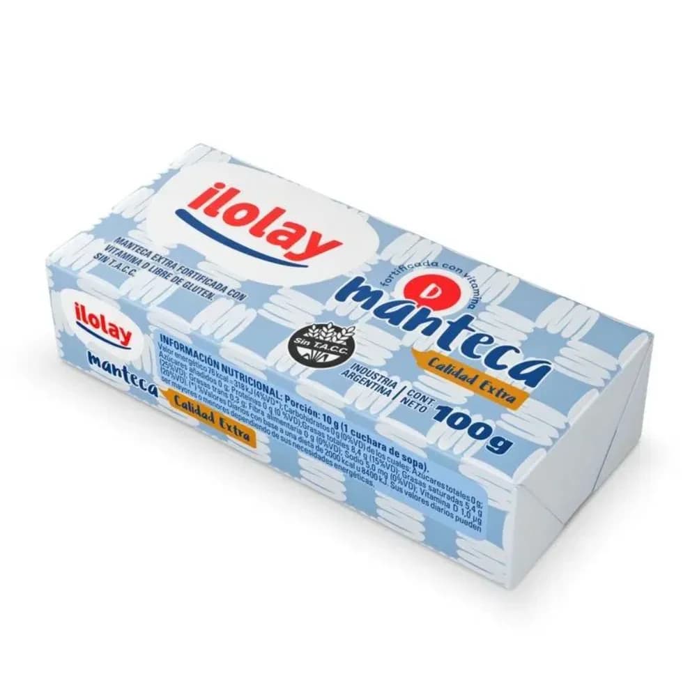 MANTECA ILOLAY SIN SAL 100 G.