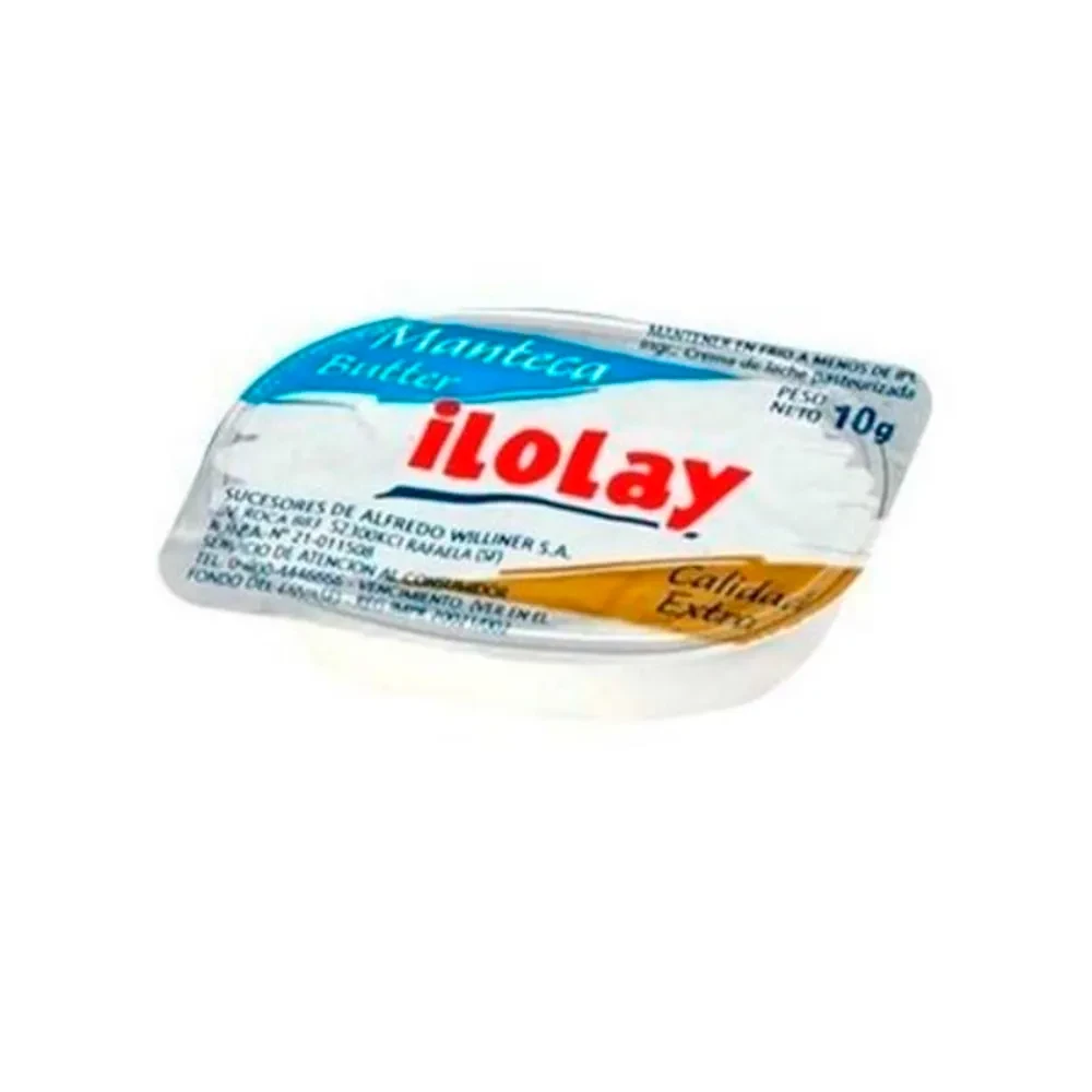 MANTECA ILOLAY SIN SAL PORCION 108U X 10G.