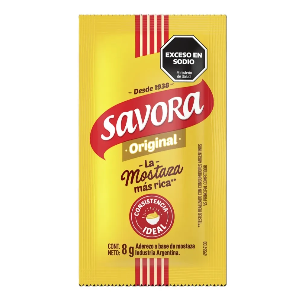 SAVORA MOSTAZA ORIGINAL TIPS SACHET PP 196X8G